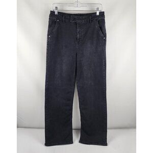 Oat New York Jeans Womens 10/30 Black Straight Leg Denim